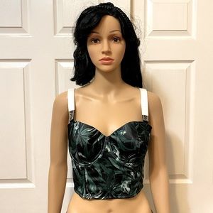 Victoria's Secret Very Sexy Corset Bustier Size 34DD Strap Shiny Balconette Bra